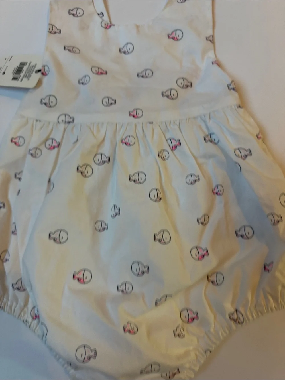 BluKids Baby Girl Fish Print Bubble Romper 3-6 Month NWT